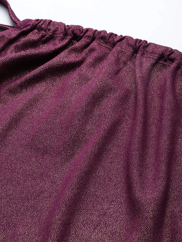 Purple Shoulder Strap Top - RueCollections